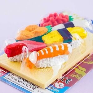 Puzzle Eraser‎ IWAKO Sushi Set NEW 6 Piece Sushi Eraser Set